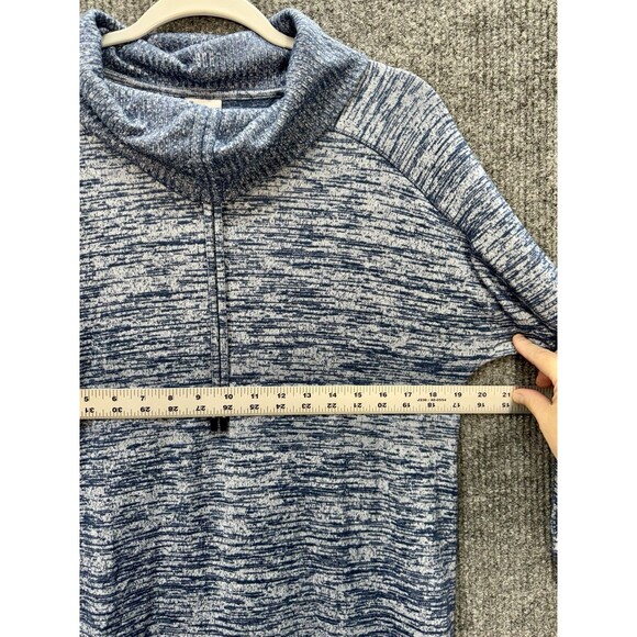 Chicos Zenergy Cowl Neck Tunic Sweater Top Size 0 (4/6) Blue Heather Long Sleeve - Picture 7 of 10